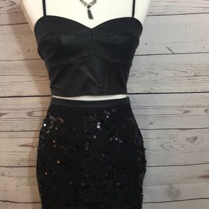 NWT! EXPRESS - Black Sequence Evening Wear Skirt 0